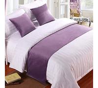 DAYDAY helper Velvet Bed Runner for Foot of Bed Bed End Towel Cover Bedding Protection Bedspread Throw Decor Bed Scarf for Hotel Bedroom, Purple 2, 50*210cm for 1.5m Bed