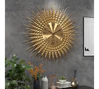 DAYDAYART Modern Large Wall Clock Decorative Metal Mid Century Wall Clocks, Gold Big Silent Non-Ticking Clock, Modern Handmade Home Art Decor for Living Room,Bedroom,Dining Room, 24 Inch