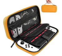 daydayup Carrying Case Compatible with Nintendo Switch/OLED Model, Travel Case with 20 Game Cartridges, Protective Hard Shell Pouch for Switch & OLED Accessories (Orange, Nintendo Switch/OLED)