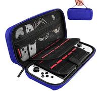 daydayup Carrying Case Compatible with Nintendo Switch/OLED Model, Travel Case with 20 Game Cartridges, Protective Hard Shell Pouch for Switch & OLED Accessories (Navy Blue, Nintendo Switch/OLED)