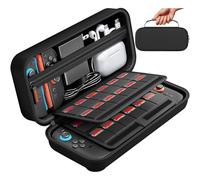 daydayup Switch 2 Carry Case Compatible with Nintendo Switch 2, with 24 Games Cartridges Protective Hard Shell Travel Carrying Case Pouch for Switch 2 Console & Accessories,Black