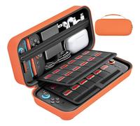 daydayup Switch 2 Carry Case Compatible with Nintendo Switch 2, with 24 Games Cartridges Protective Hard Shell Travel Carrying Case Pouch for Switch 2 Console & Accessories (Orange, Nintendo Switch 2)