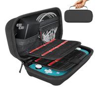 daydayup Switch Case Compatible with Nintendo Switch Lite, Portable Travel Switch Lite Case with 16 Game Cartridges, Protective Hard Shell Pouch for Switch Lite Accessories, Black