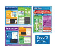 Daydream Education Algorithms Posters - Set of 3 Algorithms | Computer Science Posters | Gloss Paper measuring 850mm x 594mm (A1) | STEM Posters for the Classroom | Education Charts
