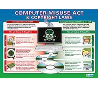 Daydream Education Computer Misuse Act & Copyright Laws | ICT Posters | Laminated Gloss Paper measuring 850mm x 594mm (A1) | Computing Charts for the Classroom | Education Charts