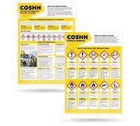 Daydream Education COSHH & Health Safety Posters - Set of 2 | Laminated Gloss Paper A2 (420mm x 594mm) | Office & Commercial Wall Charts