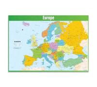 Daydream Education Europe Map Poster, Gloss Paper Extra Large A1 (594 mm x 850 mm) - Geography Wall Chart for Classroom & Home