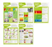 Food Preparation & Kitchen Hygiene Posters - Set of 5 | Health and Safety Posters | Laminated Gloss Paper 420mm x 594mm (A2) | Health and Safety Office Wall Charts | Education Charts by Daydream