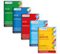 Daydream Education GCSE Maths (Foundation), English, Biology, Chemistry & Physics Study Pack, Pocket-Sized Revision Guides, Includes FREE Digital Editions! - for 2026-2027 exams (Pack of 5)
