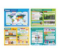 Daydream Education Global Ecosystems Posters - Set of 4 | Geography Posters | Gloss Paper measuring 850mm x 594mm (A1) | Geography Classroom Posters | Education Charts
