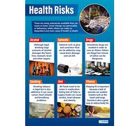 Daydream Education Health Risks | PSHE Posters | Laminated Gloss Paper measuring 850mm x 594mm (A1) | PSE Classroom Posters | Education Charts
