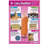 Daydream Education I am a Buddhist | Religious Education Posters | Laminated Gloss Paper measuring 850mm x 594mm (A1) | Religious Studies Charts for the Classroom | Education Charts