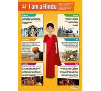 Daydream Education I am a Hindu | Religious Education Posters | Laminated Gloss Paper measuring 850mm x 594mm (A1) | Religious Studies Charts for the Classroom | Education Charts