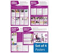 Daydream Education Office Safety Posters - Set of 4 | Laminated Gloss Paper A1 (850mm x 594mm) | Health and Safety Office and Commercial Wall Charts