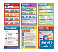 Daydream Education Poetry Posters, Gloss Paper Extra Large A1 (850 mm x 594 mm) - English Wall Chart for Classroom & Home (Pack of 6)