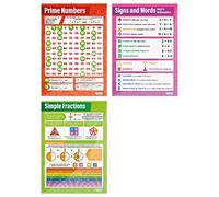 Daydream Education Prime Numbers Posters - Set of 3 | Maths Posters | Gloss Paper measuring 850mm x 594mm (A1) | Maths Charts for the Classroom | Education Charts