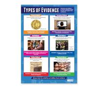 Types of Evidence | History Posters | Laminated Gloss Paper measuring 850mm x 594mm (A1) | History Classroom Posters | Education Charts by Daydream Education