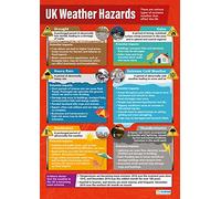 Daydream Education UK Weather Hazards | Geography Posters | Gloss Paper measuring 850mm x 594mm (A1) | Geography Classroom Posters | Education Charts