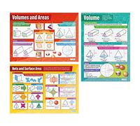 Daydream Education Volume & Areas Posters - Set of 3 | Maths Posters | Gloss Paper measuring 850mm x 594mm (A1) | Maths Charts for the Classroom | Education Charts