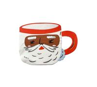 Daydream Society Baking Spirits Bright - Large Napkins - Brown Santa Mug Pattern - Large Napkins in Pastel Colors and Silver Foil Pattern - Pack of 16 Napkins - For Birthdays, Holidays and more