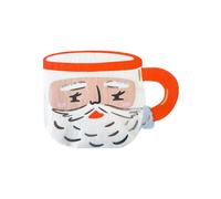 Daydream Society Baking Spirits Bright - Large Napkins - White Santa Mug Pattern - Guest Napkins in Pastel Colors and Silver Foil Pattern - Pack of 16 Napkins - For Birthdays, Holidays and more