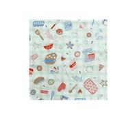Daydream Society Baking Spirits Bright - Petite Napkins - Christmas Cookie Pattern - Cocktail Napkins in Pastel Colors and Silver Foil Pattern - Pack of 16 Napkins - For Birthdays, Holidays and more