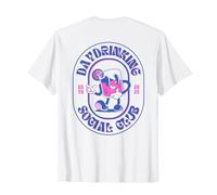 Daydrinking Social Club Retro Day Drinking Malle Backprint T-Shirt, Men, White, X-Large