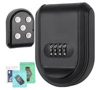 Dayear 2Pcs Magnetic Key Box with Combination Lock, 10 Pcs Strong Magnets Key Holder Box Under Car, 2 in 1 Lock Key Safe Wall Mounted Hider A Key for Storage Indoors,Outdoors/Black