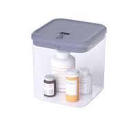 Dayear Lockable Storage Box with Combination Code (5.35"x5.35"x6.14"), Secure Medicine Safe, Phone lock box and fridge safe,Durable Container Box, Snack Box for Home/Office/Travel/School/Dark grey