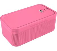 Dayear Lockable Storage Box with Combination Code (9.25"x5"x3.6"), Secure Medicine Safe, Phone lock box and fridge safe, Snack Box for Home/Office/Travel/School - BPA-Free/Rose Red