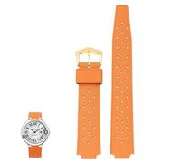 dayeer Convex-Notch Rubber Watch Strap For Cartier Ballon Bleu Black Knight Black Warrior(Orangeg1,20-11mm)