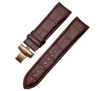 dayeer Genuine Leather Curved End Watchband For Tissot Watch Belt 1853 COUTURIER T035627A T035407A T035439 Men's Strap(Black-gold,22mm)