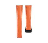 dayeer Genuine Leather Watch Strap For Breitling Avenger Challenger Superocean Heritage Colt Blackbird Reconnaissance watchband(Orangeb,24-22mm)