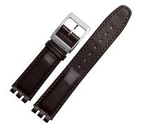 dayeer Genuine Leather Watch Strap For SWATCH YRS YCS Unisex Leather watchband with Pin buckle(Browns b,19mm)