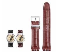 dayeer Genuine Leather Watch Strap For SWATCH YRS YCS Unisex Leather watchband with Pin buckle(Browns a,17mm)
