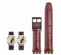 dayeer Genuine Leather Watch Strap For SWATCH YRS YCS Unisex Leather watchband with Pin buckle(Brownb a,19mm)