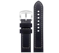 dayeer Leather Watch Strap For Hamilton Khaki Field H70555533 H70455533 Little Red Cap Men Watchband(Black mattes3,22mm)