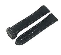 dayeer Nylon Fiber Watch Band Ceramic Buckle Fit for Omega Planet Ocean 600 Deep Black Orange Curved End Strap 20mm 22mm 21mm (Color : Black, Size : 22mm)