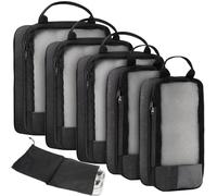 DAYGOS 6 Set Compression Packing Cubes for Suitcases, Compression bags Organisers with Shoe bag for Backpack Luggage, Tear-resistant Travel cube with ID Tag for Holiday Accessories & Essentials