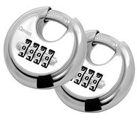 DAYGOS Heavy Duty Combination Padlock - Outdoor Stainless Steel Disc Combination Lock, Weatherproof Lock for Gate, Shed, Garage, Locker(Silver, 2pcs)