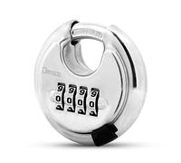 DAYGOS Heavy Duty Combination Padlock - Outdoor Stainless Steel Disc Combination Lock, Weatherproof Lock for Gate, Shed, Garage, Locker(Silver, 1pcs)