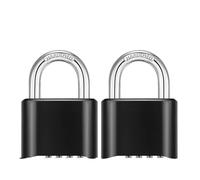 DAYGOS Outdoor Combination Padlock with 4 Digit Code, 52mm Heavy Duty Combination Lock for Gym Locker, [Weatherproof] Pad Lock with 8mm Steel Shackle for Garage, Gate, Shed, Fence, Black, 2Pcs