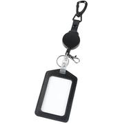 DAYGOS Retractable Badge Holder Heavy Duty, Extendable Badge Reel with 60cm Steel Cord & Metal Belt Clip, ID Card Holder for Work, Nurse, Security Guard, Warehouse, Black