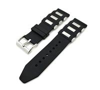 DAYHOM 20mm 22mm 24mm 26mm Watch Strap Bracelet Replacement Watchband Generic Fashion Sport Silicone Wrist Black Metal Watch Band(24mm)