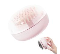 Dayinkes Self Cleaning Hair Brush for Women, Portable One-Click Retractable Hair Brush, Mini Hair Brush with Mirror, Scalp Massage Comb with Self-Cleaning, Hair Brush for All Types of Hair (Pink)