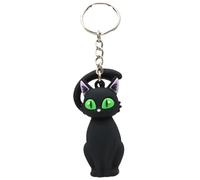 DAYIYUE Black/White Cat Daijin Iwado Suzume Keychain 4.5 * 5.3/6.2 * 2.9 CM no Tojimari Minimalist Lightweight PVC Key Ring Decoration Accessories Rings Small (Black)