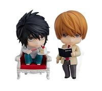 DAYIYUE Death-Note 2 PCS L Light Yagami 10CM Movable Joint with Accessories Action Figure Statue Kira L Anime Replace Face and Parts PVC Figures Model for Daily Display and Gift