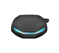 DAYJOY Soft Silicone Protective Case Cover Compatible with Lenovo GM2 Pro Earbuds, Protective Skin Sleeve with Key Chain (Black)