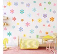Dayker 144Pcs Cute Daisy Wall Decals, Colorful Boho Flowers Wall Sticker | Removable Pink Purple Blue Floral DIY Art Decor, Pastel Daisy Vinyl Wallpaper for Bedroom Nursery Dorm Fairy Party Supplies