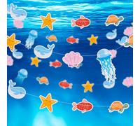 Dayker Under the Sea Banner, Ocean Animals Garland, Premium Paper Ocean Theme Party Decoration for Girls Boys Birthday Celebrations, Baby Shower, Room Decor